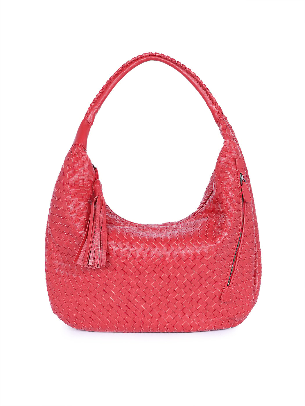 Плетеная сумка хобо коллекции Intrecci красного цвета