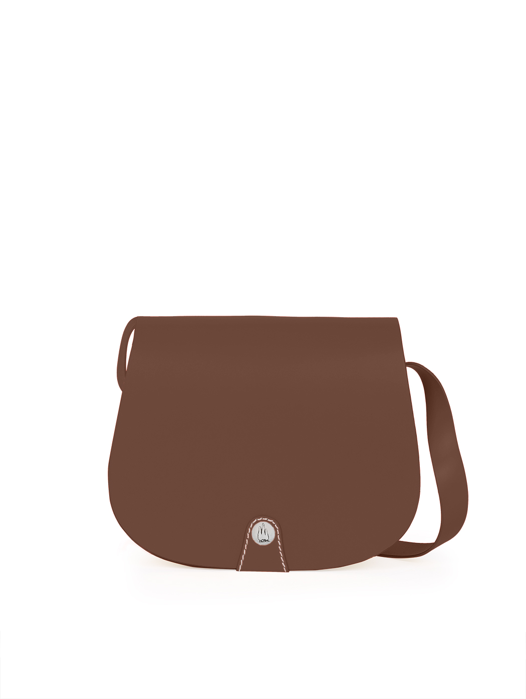 Кожаная сумка кросс – боди темно - коричневого цвета