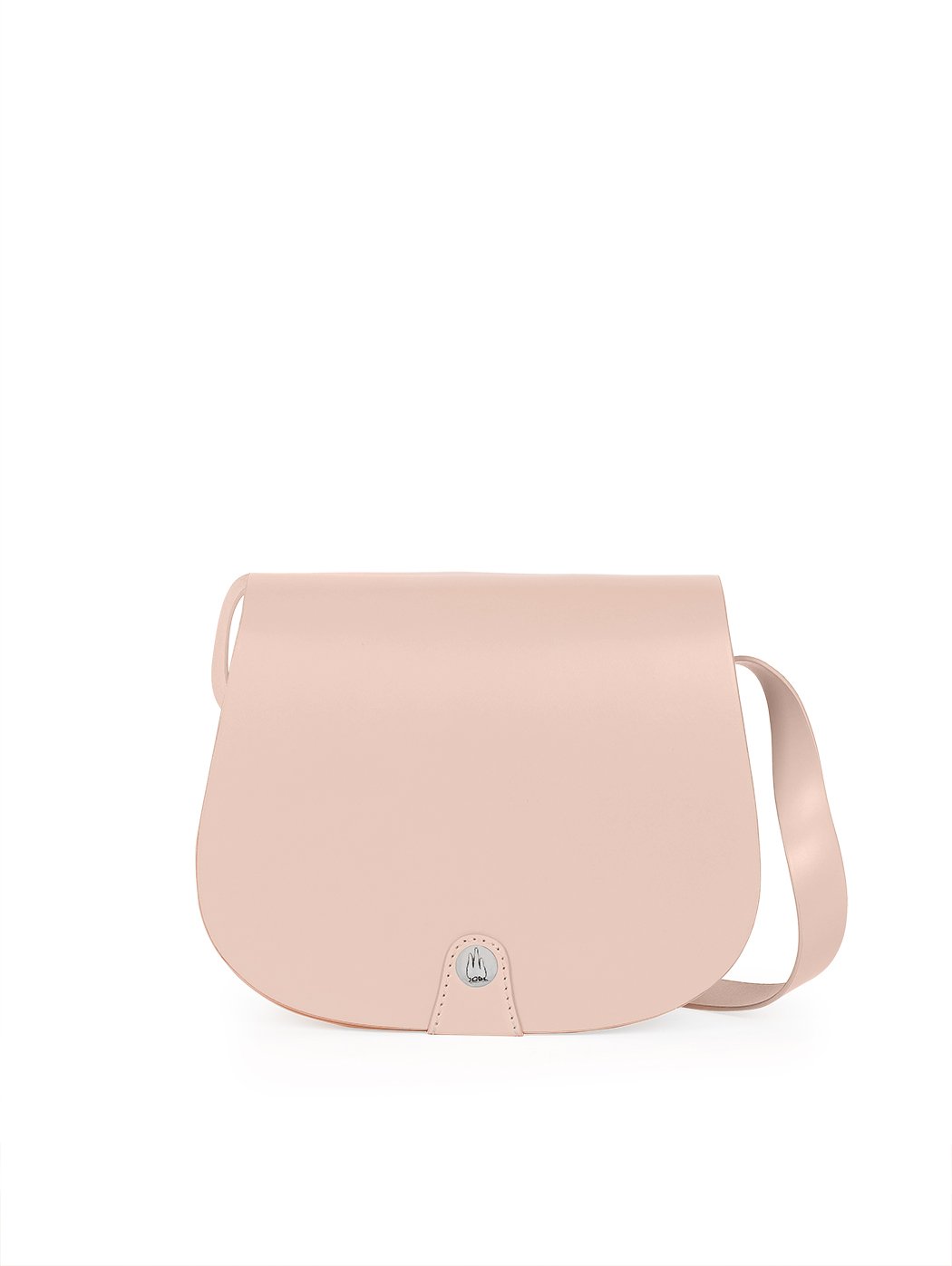 Кожаная сумка кросс – боди нежно - розового цвета
