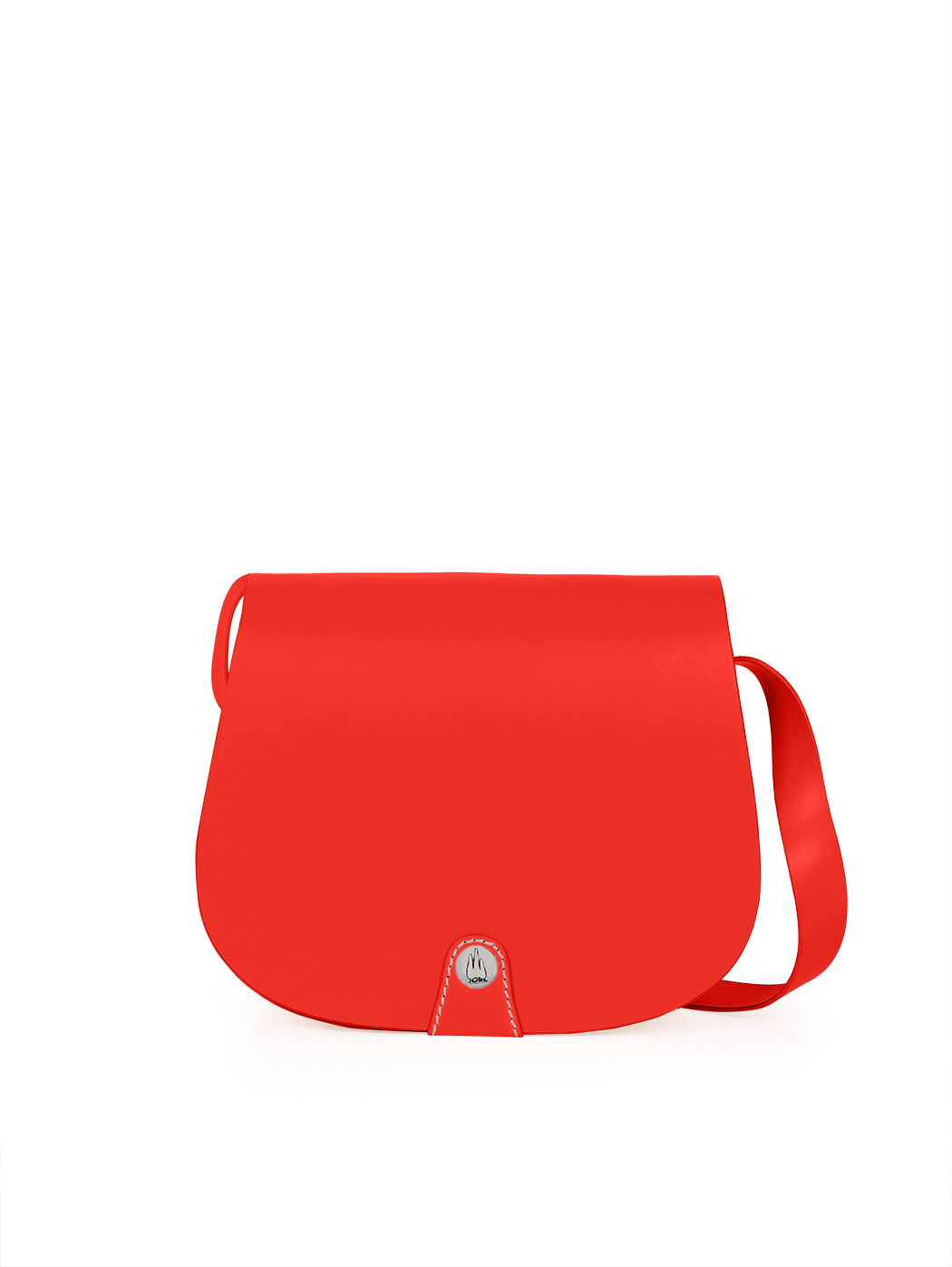 Кожаная сумка кросс – боди красного цвета