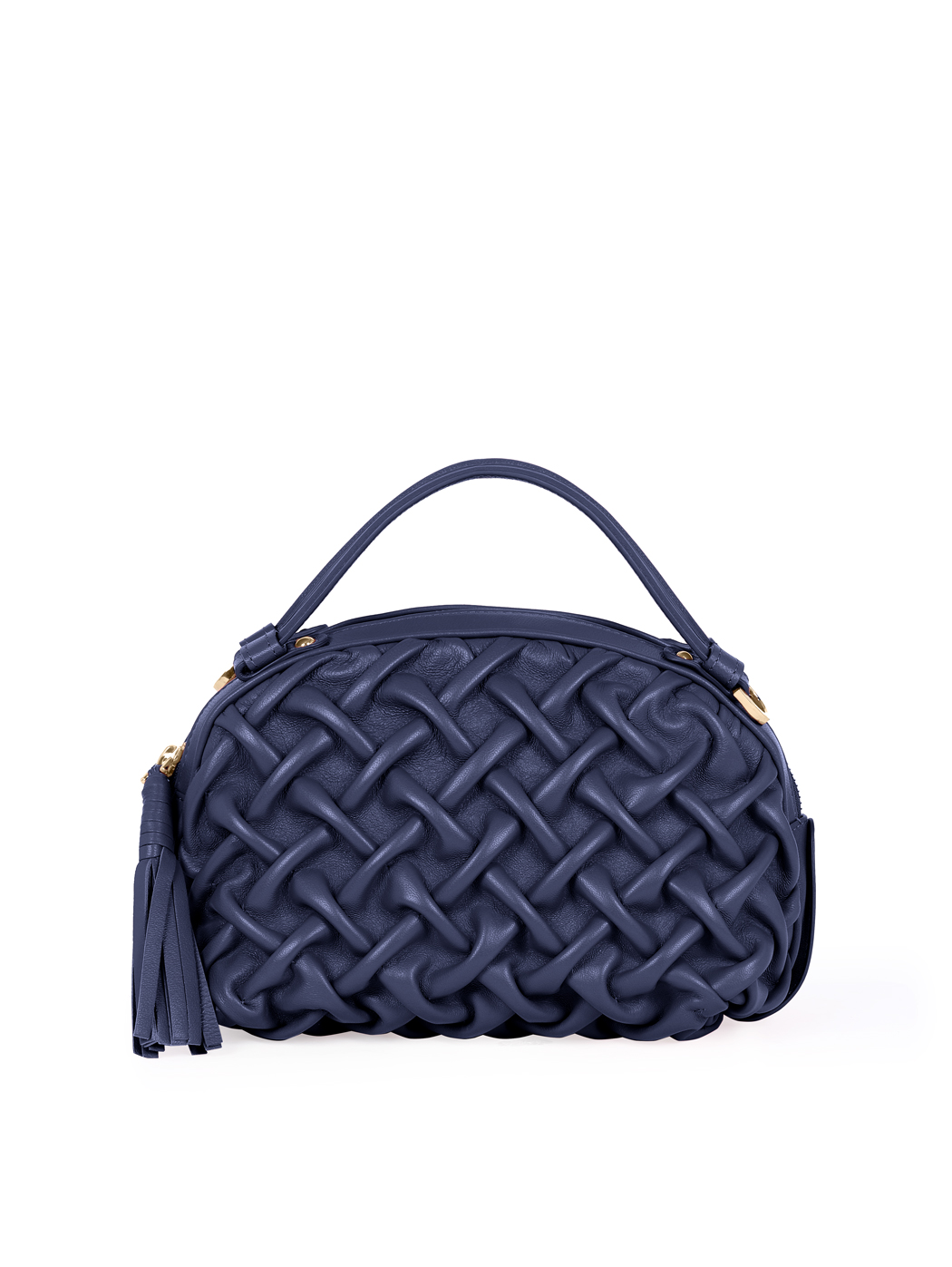 Borsa mini in pelle plissé Blu carta zucchero