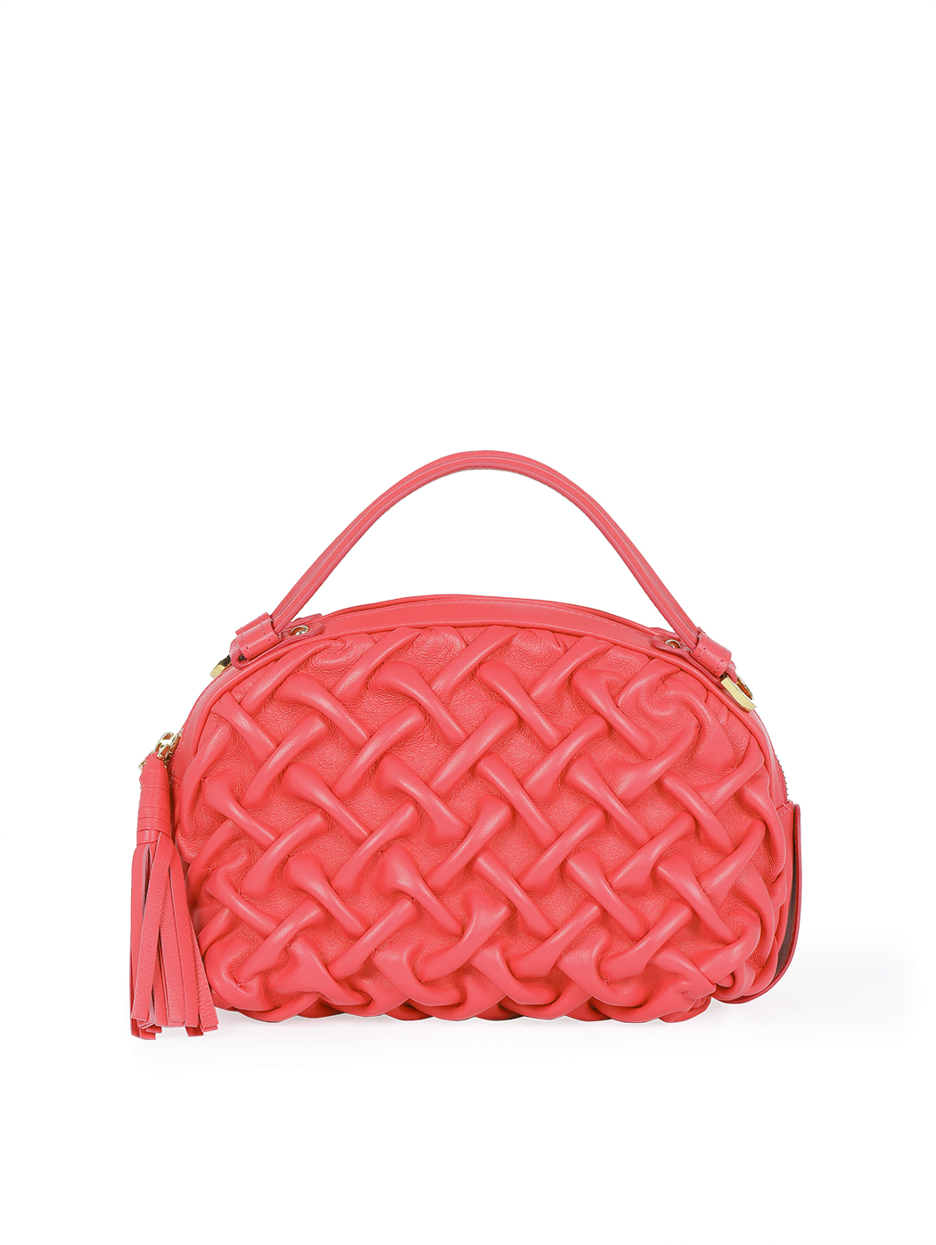 Borsa mini in pelle plissé Rosso