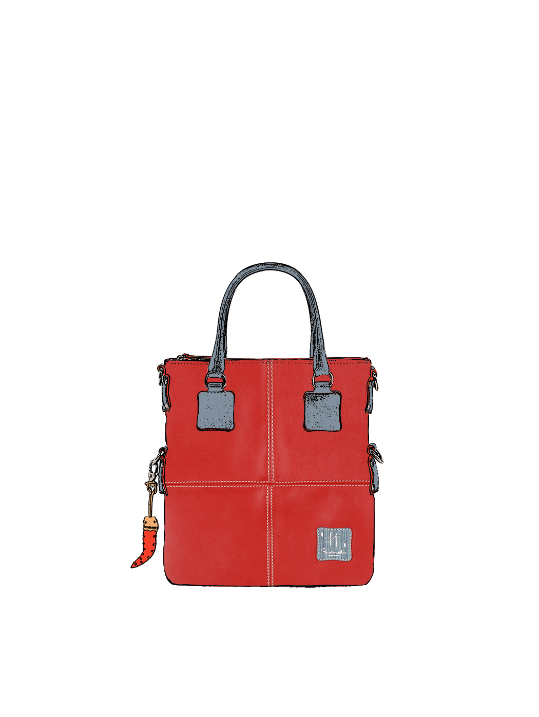 Women's Small Tote Leather Bag in Red