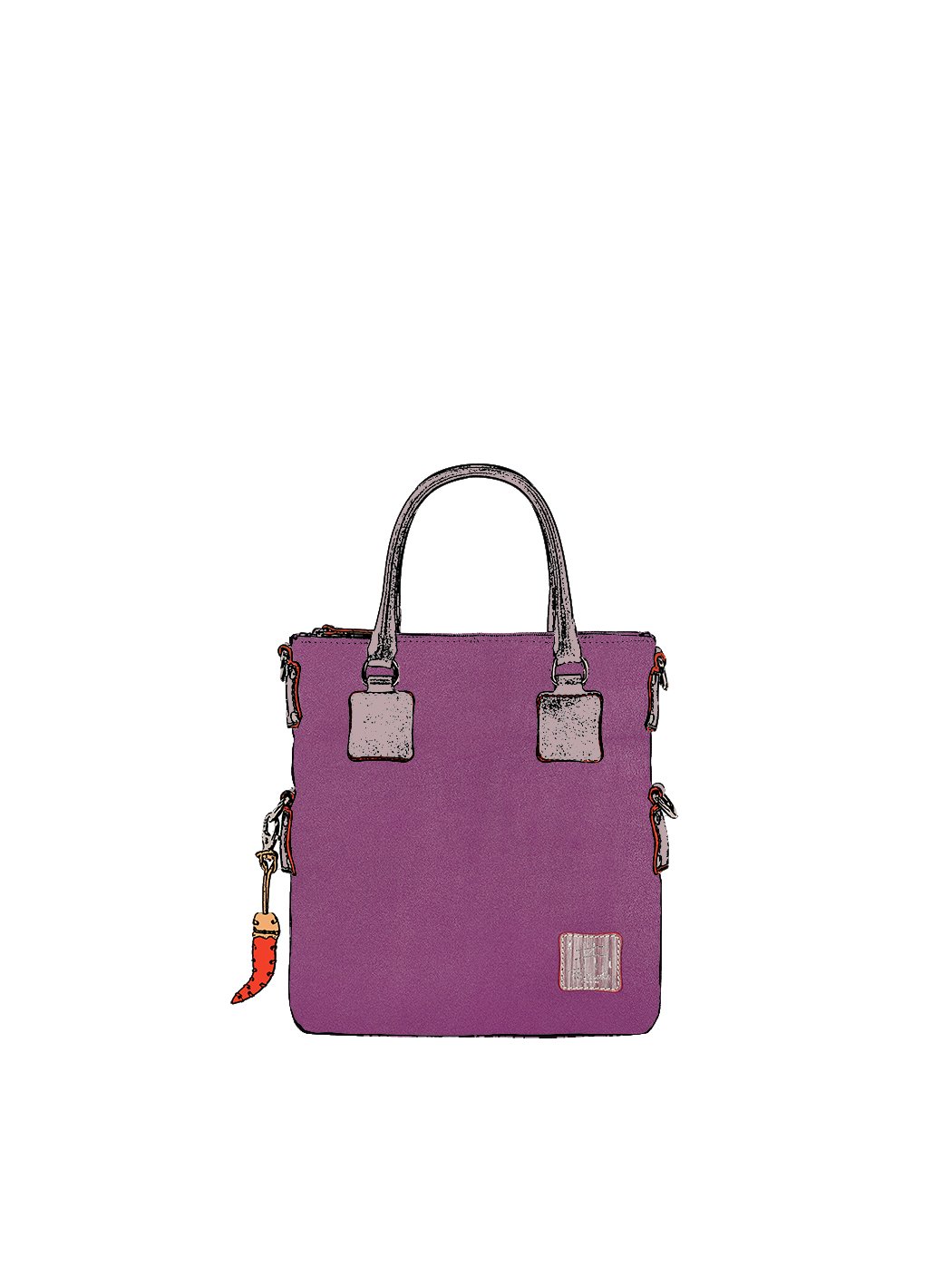 Small Tote Leather Bag in Purple