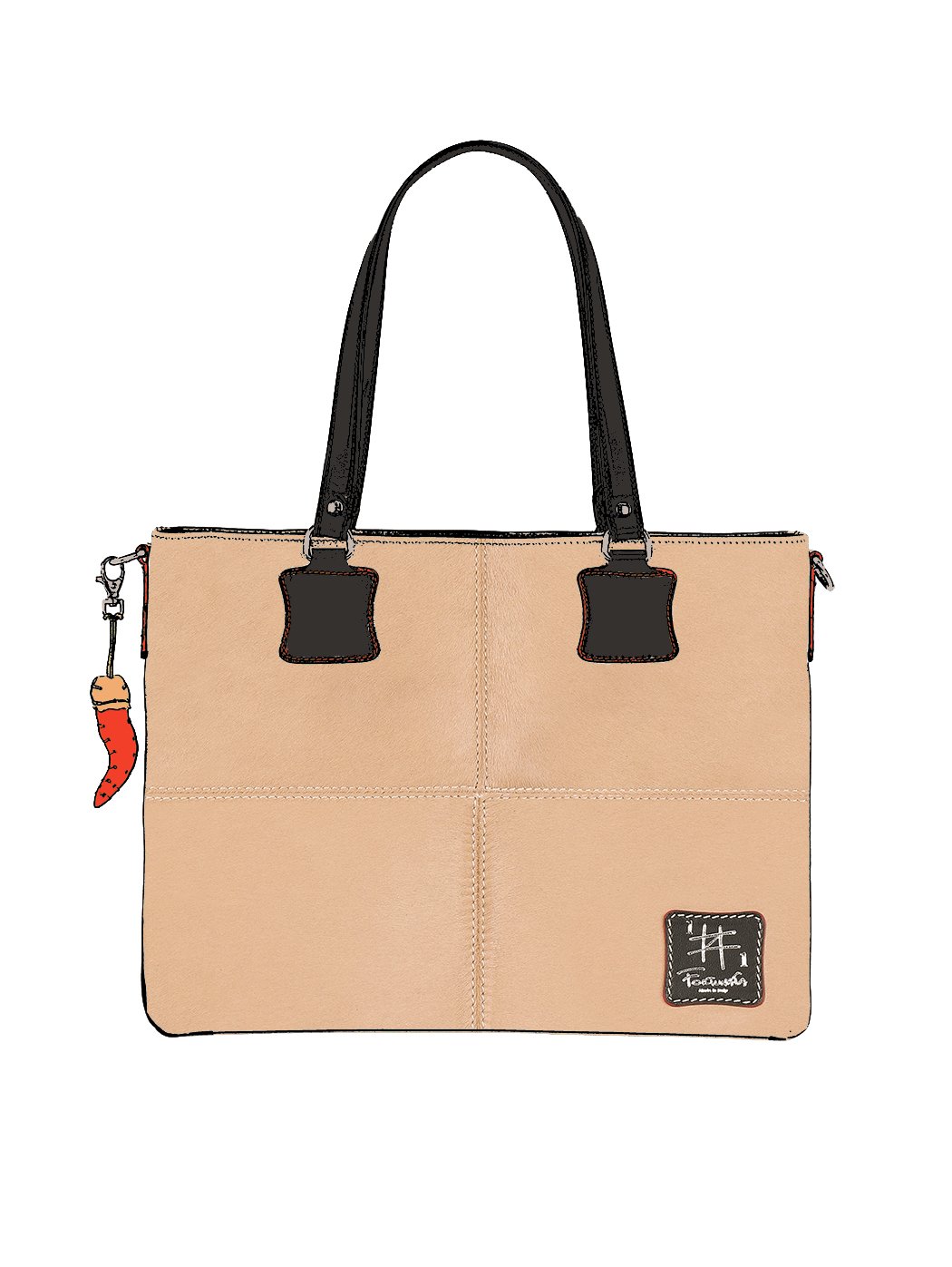 Дизайнерская сумка – шоппер из коллекции Fortunata бежевого цвета