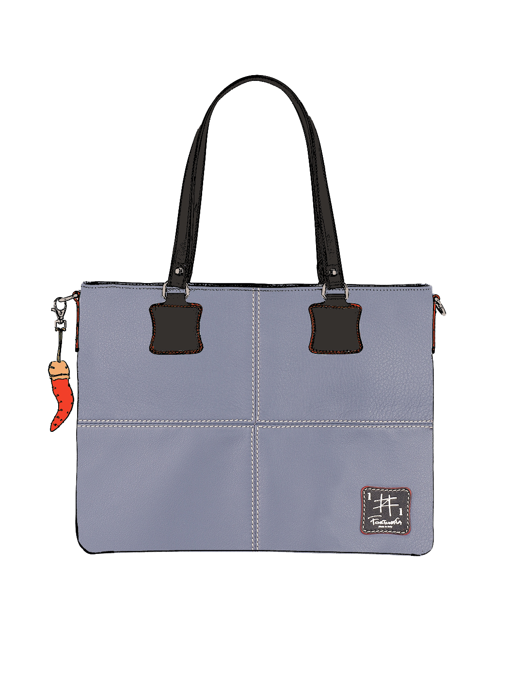Дизайнерская сумка – шоппер из коллекции Fortunata серого цвета