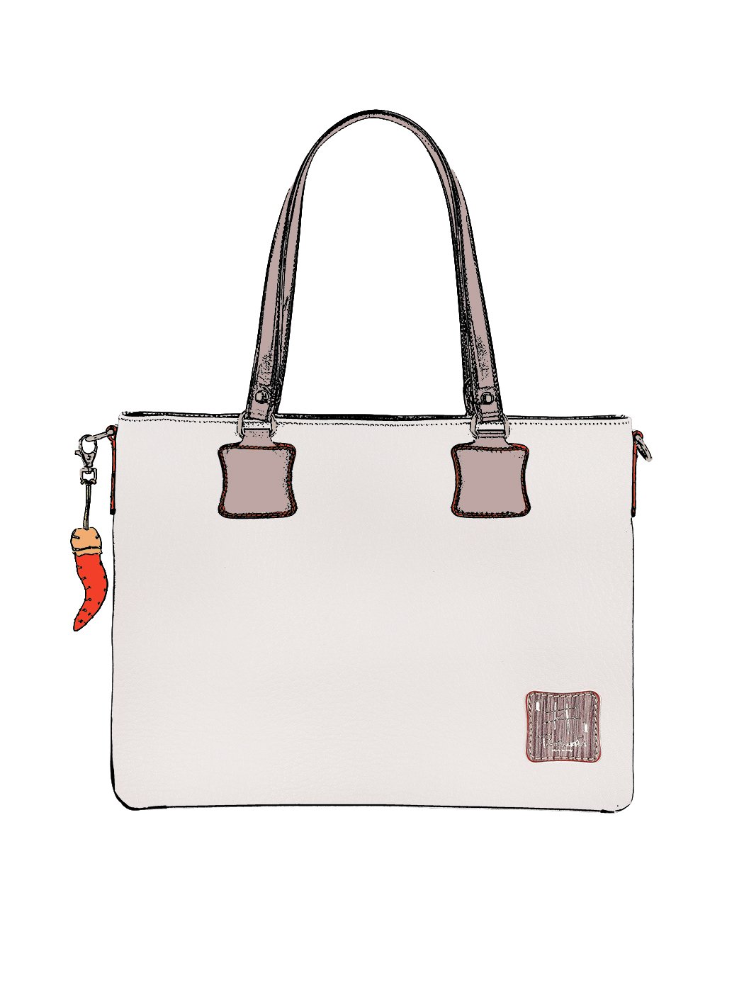 Дизайнерская сумка – шоппер из коллекции Fortunata белого цвета