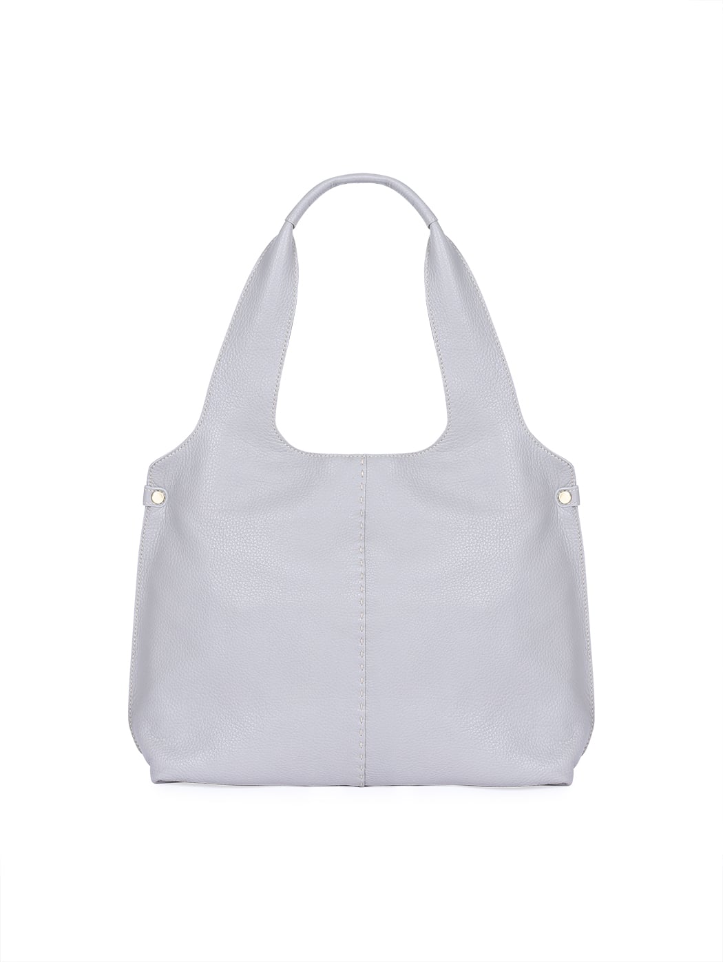 Midi Hobo Deerskin Leather Shoulder Bag Grey