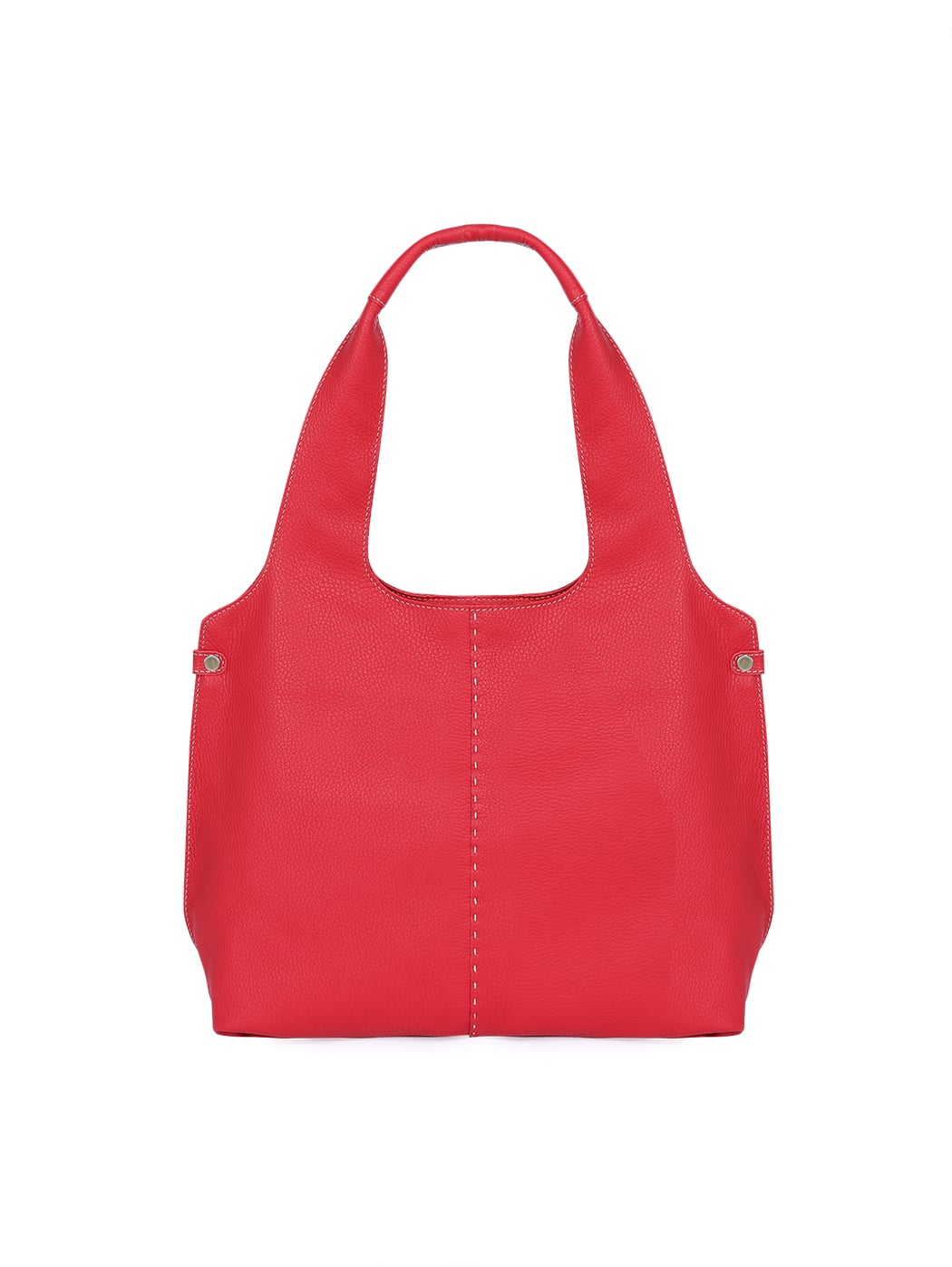 Midi Hobo Deerskin Leather Shoulder Bag Red