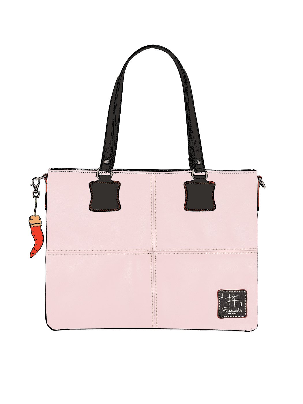 Дизайнерская сумка – шоппер из коллекции Fortunata розового цвета