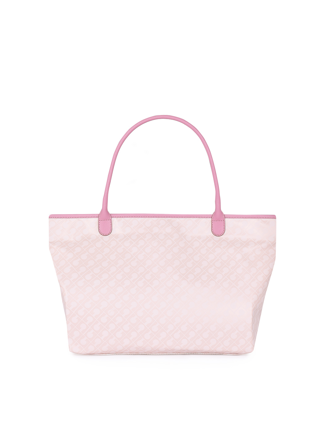 Ультралегкая тоут - сумка с кожаными ручками розового цвета