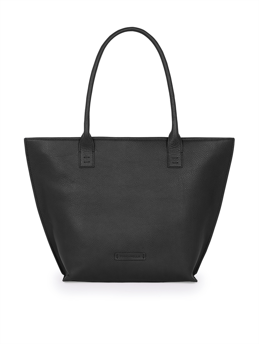 Bucket Zip Top Tote Handbag Black