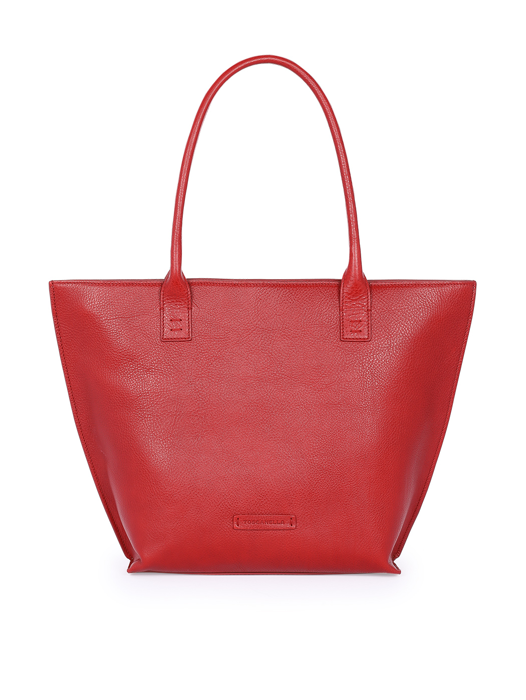 Bucket Zip Top Tote Handbag Red