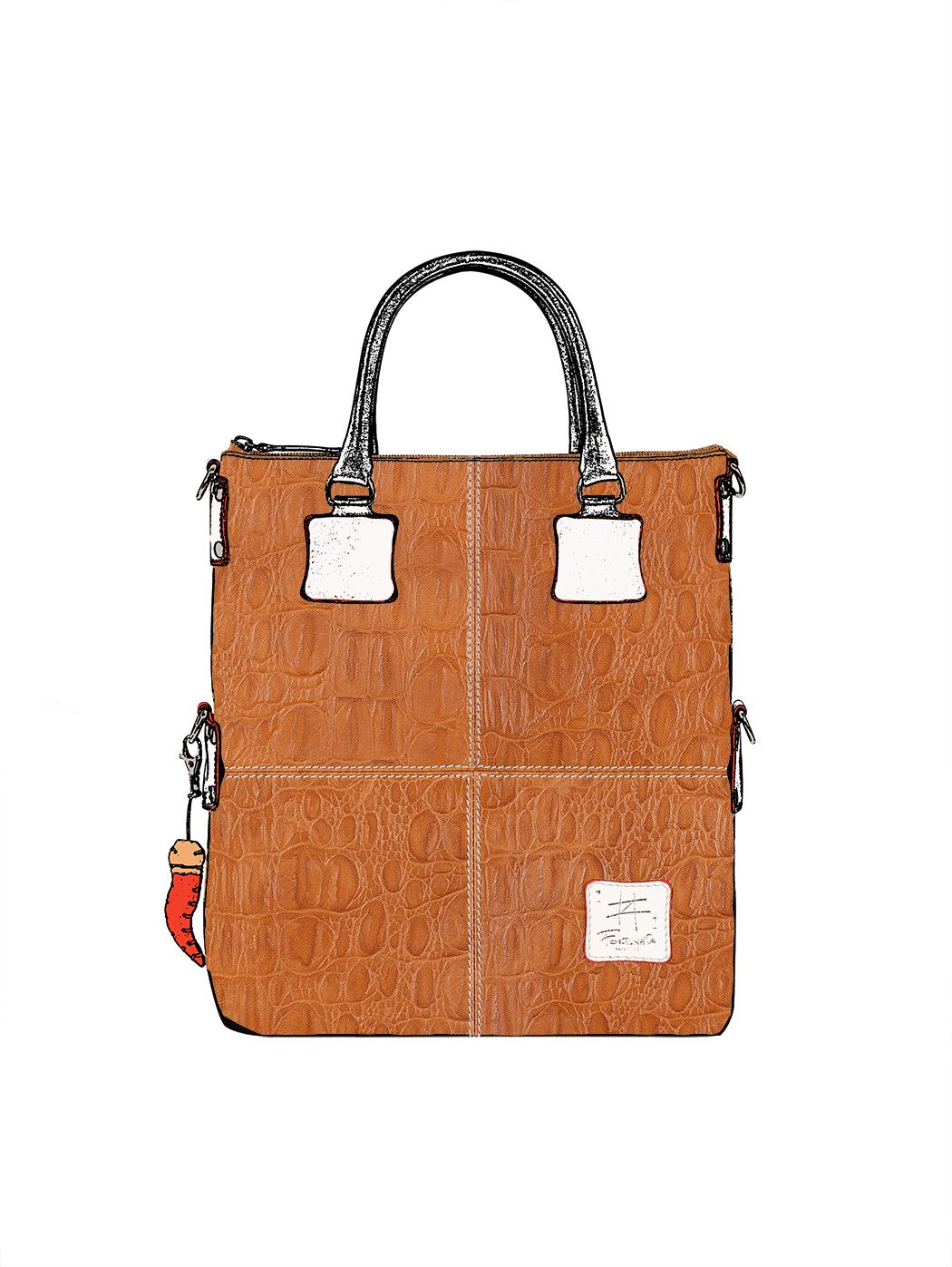 Дизайнерская сумка из коллекции Fortunata коричневого цвета