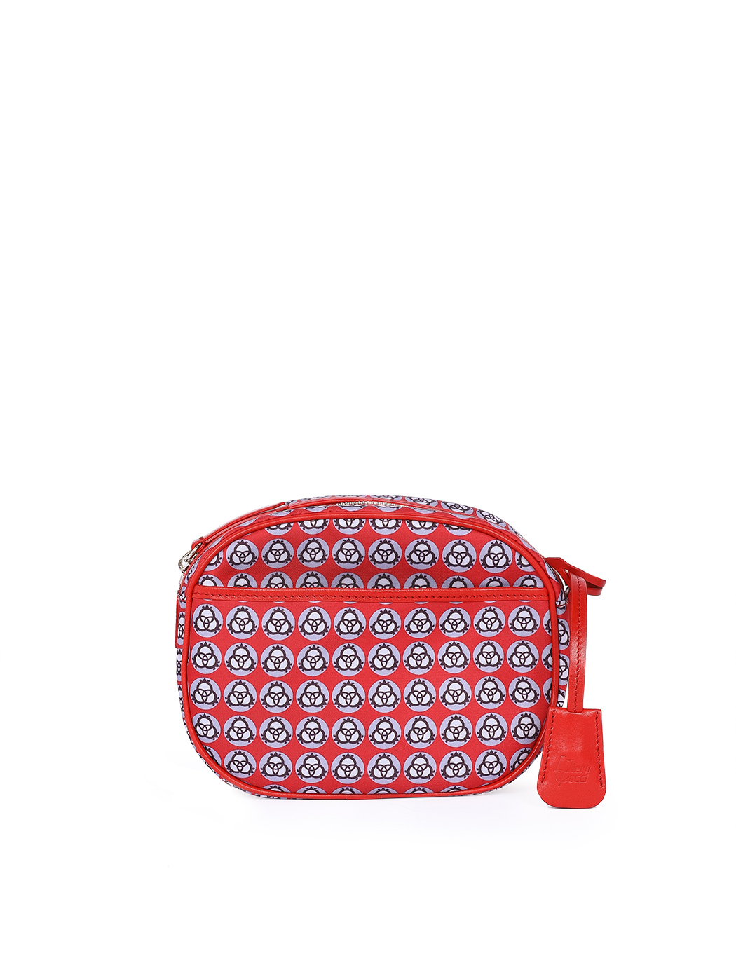 Compact Nylon Leather Crossbody Red