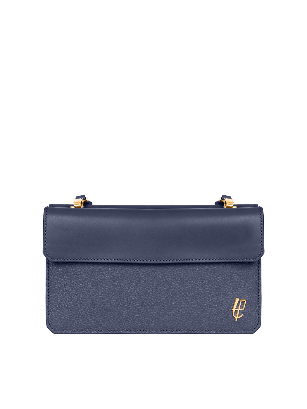 Crossbody Leather Clutch Bag Teodora Navy Blue