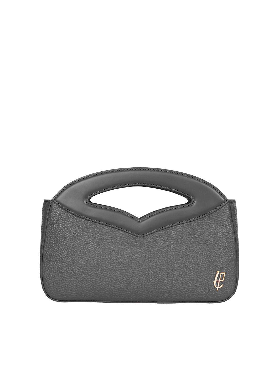 Top Handle Leather Clutch Onorata Black