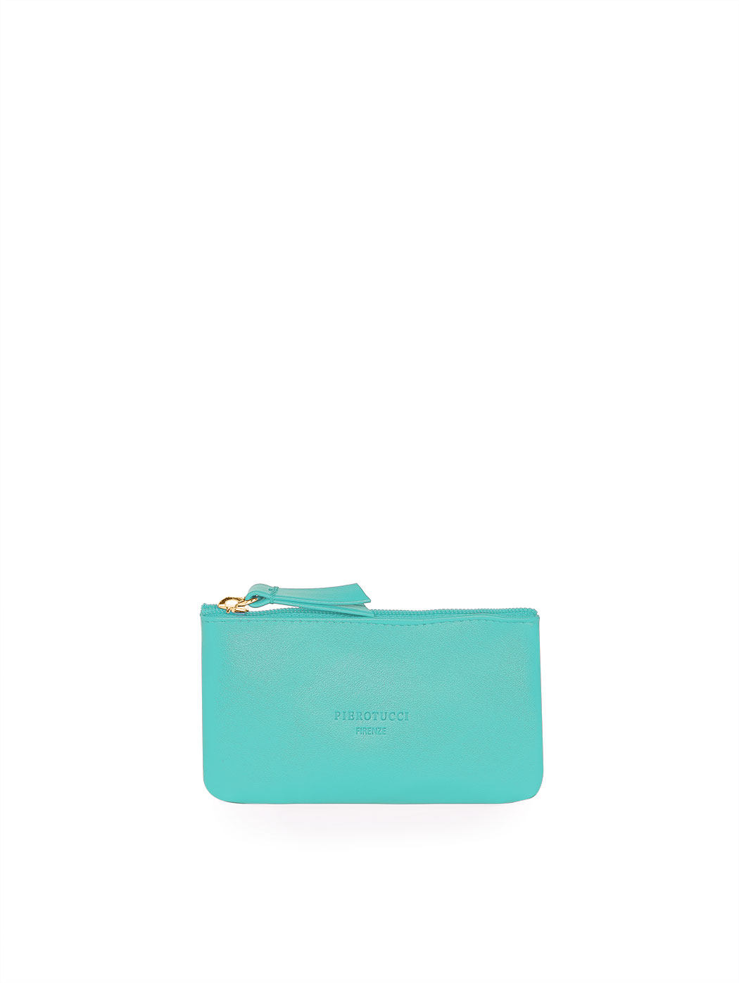 Leather Coin and Key Pouch Sea Green