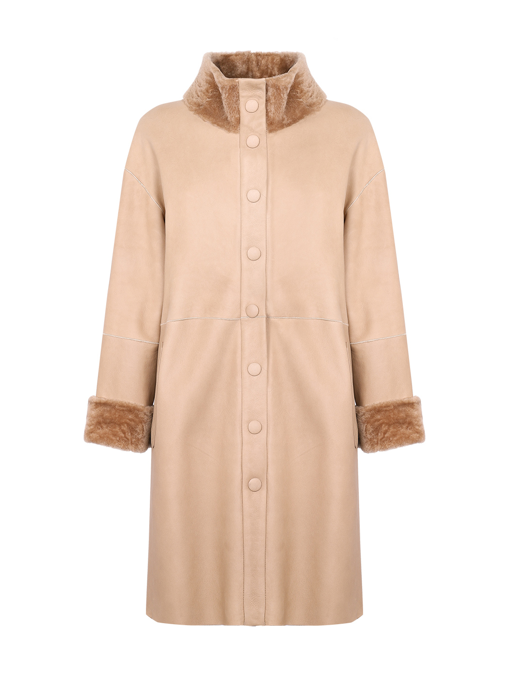 Cappotto Shearling Reversibile Beige