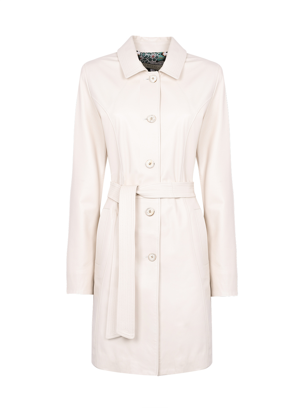 Trench Coat Knee length Cream