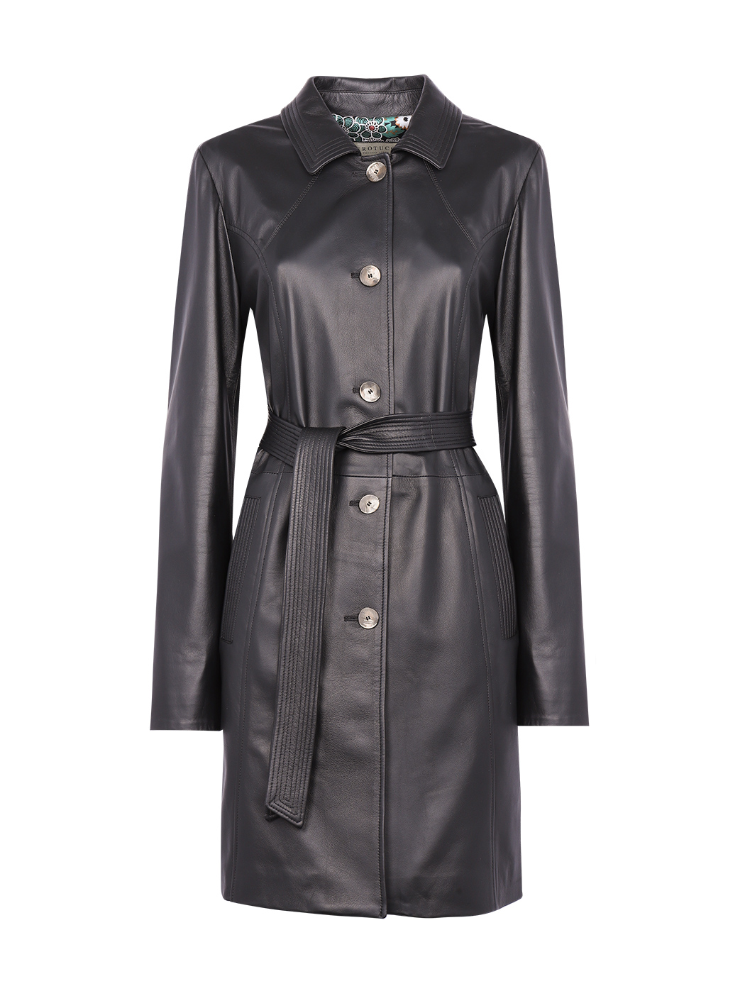 Trench Coat Knee length Black