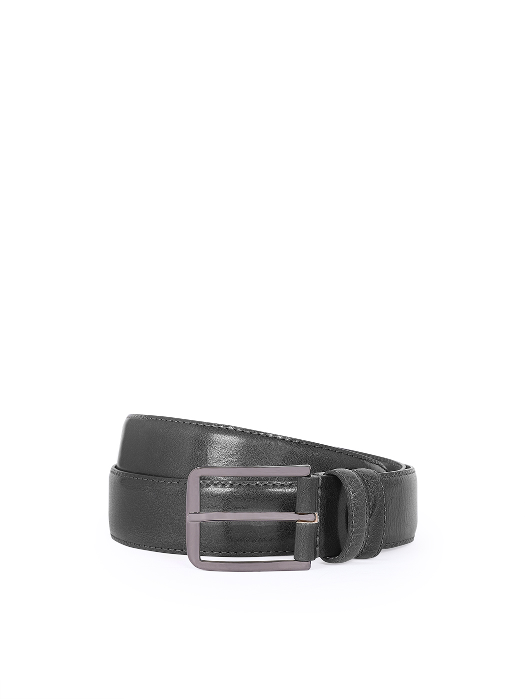 Everyday 3.5 cm Classic Stitched Leather Belt Black