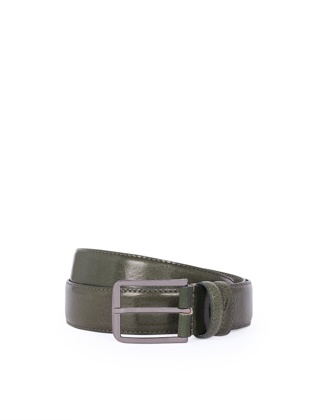 Classic green leather belt