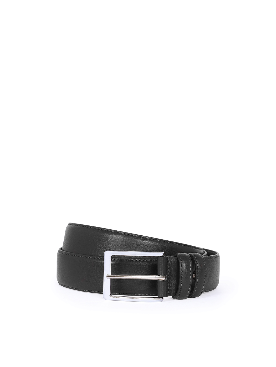 Everyday 3 Cm Smooth Stitched Leather Belt Black