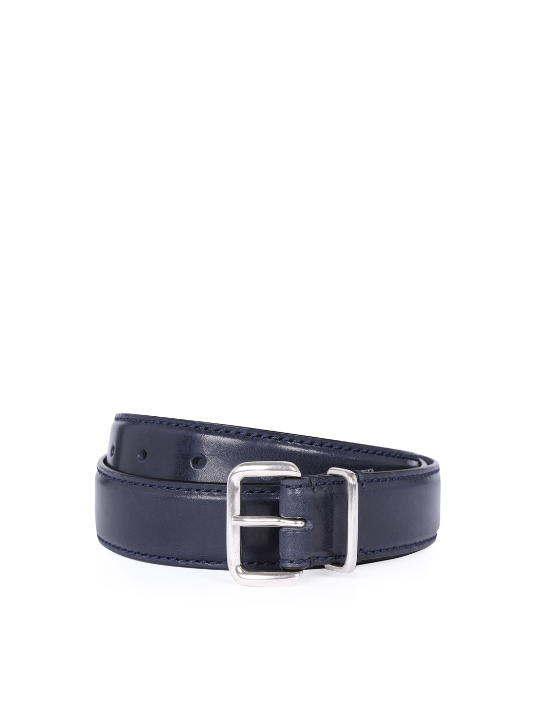 Cintura stretta in pelle liscia 30mm blu navy Tg 90