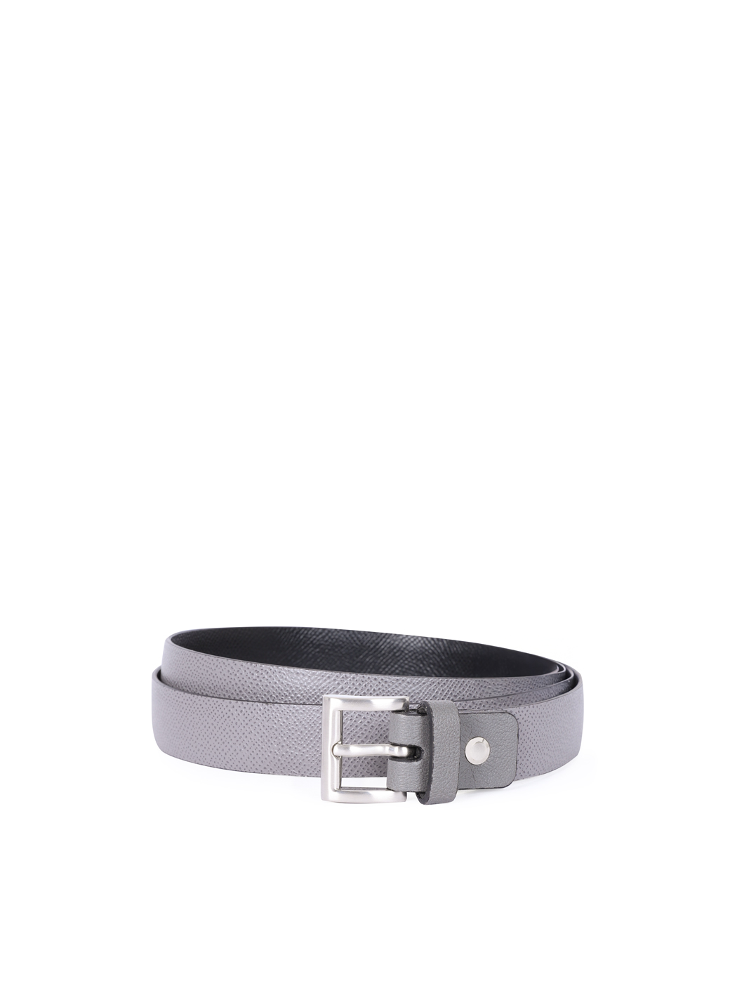 Reversible Saffiano Leather Cut-to-Size Belt 25mm Grey/Black