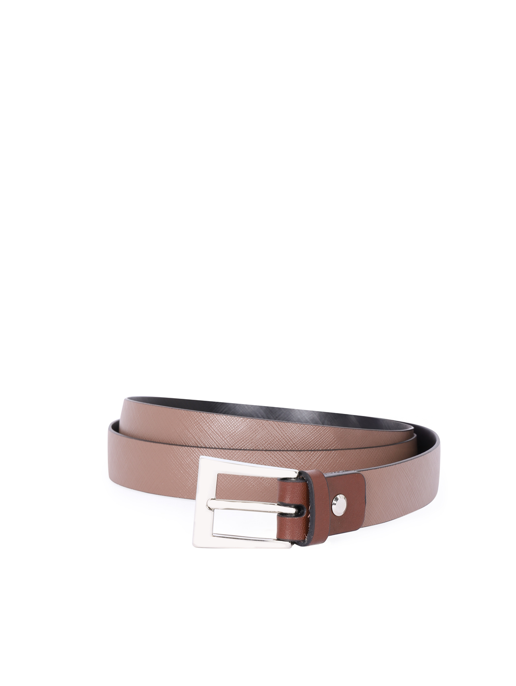 Reversible Saffiano Leather Cut-to-Size Belt 25mm Mocha/Black