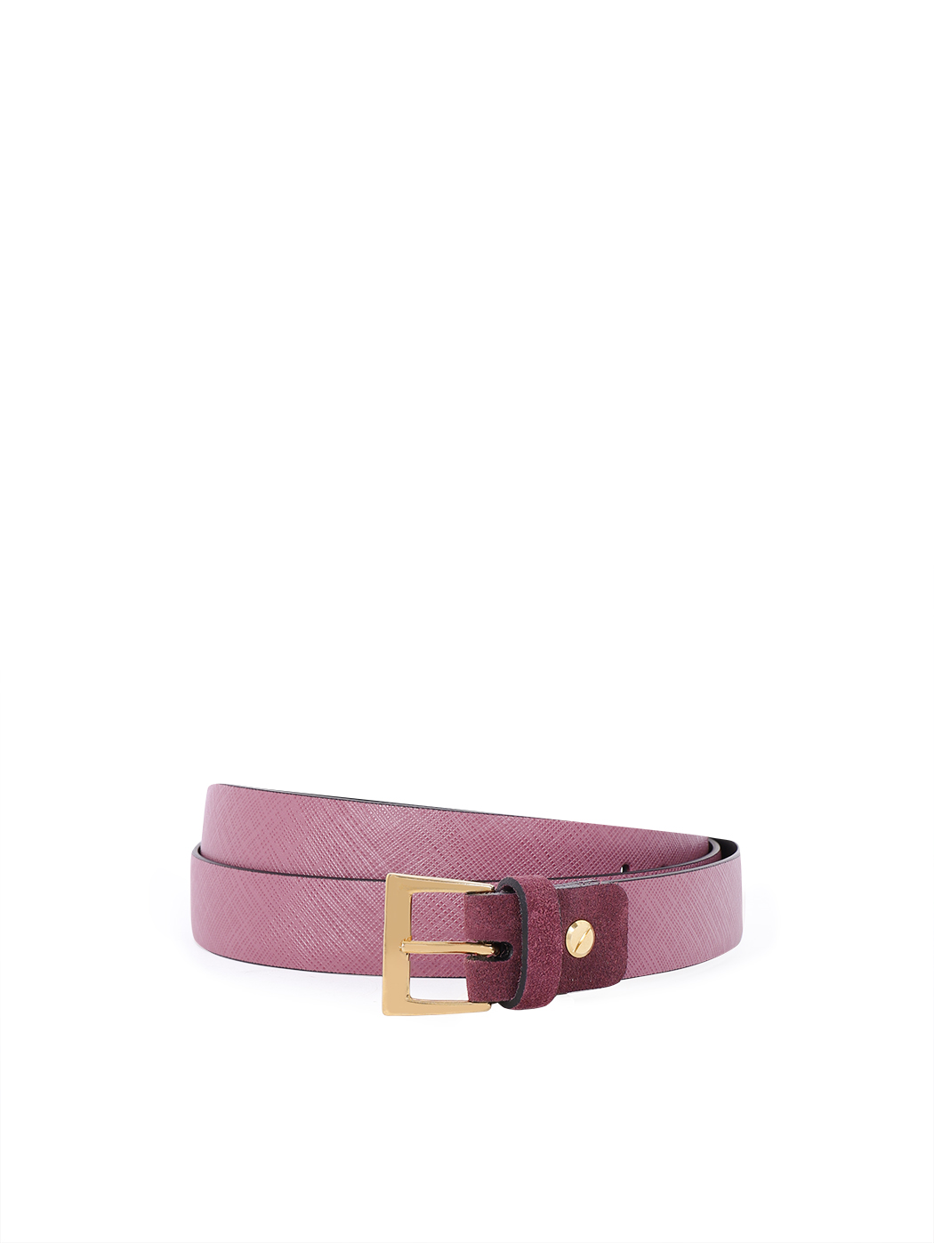 Reversible Saffiano Leather Cut-to-Size Belt 25mm Dusty Pink/Black