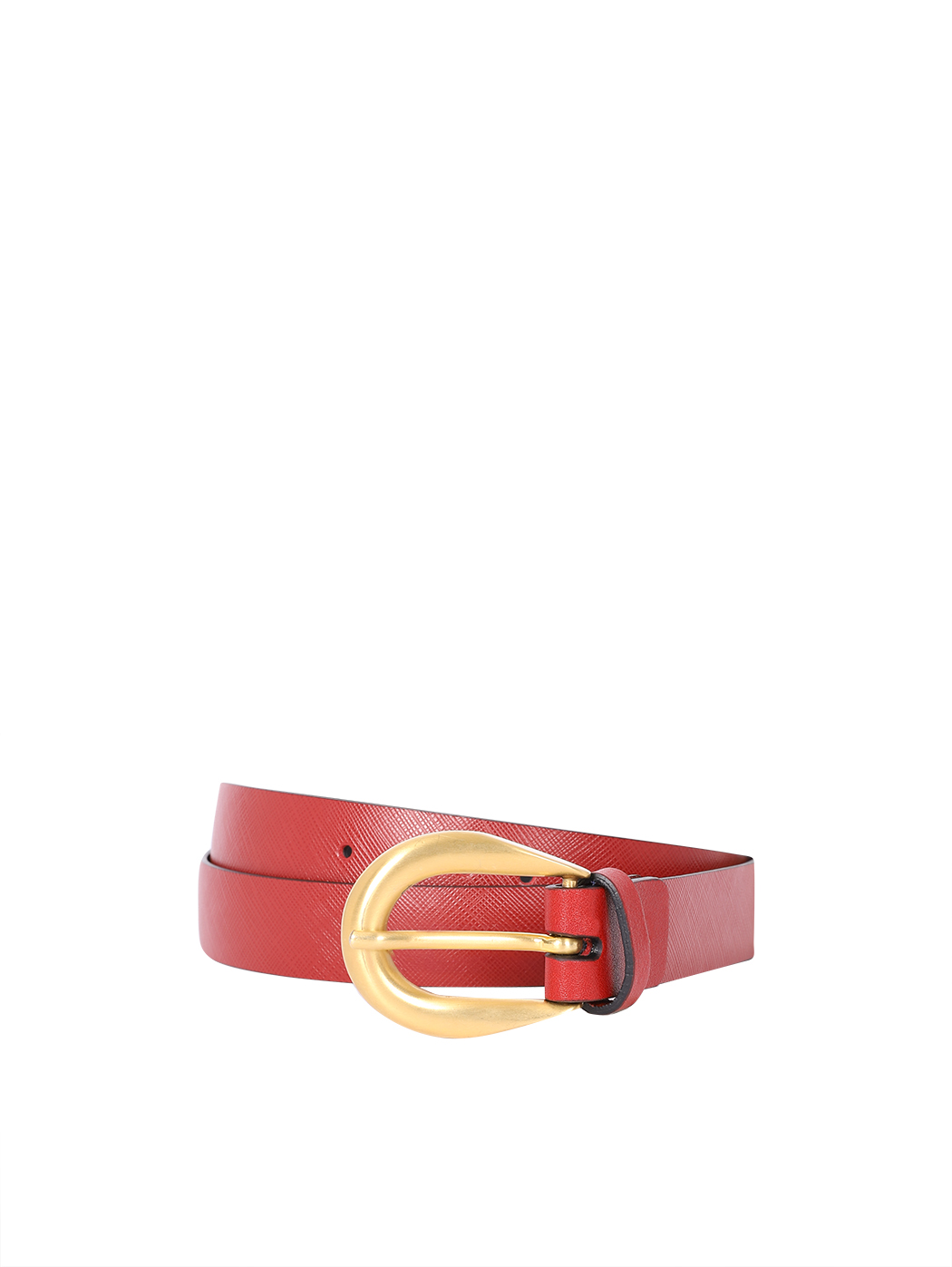 Reversible Saffiano Leather Cut-to-Size Belt 25mm Red/Black