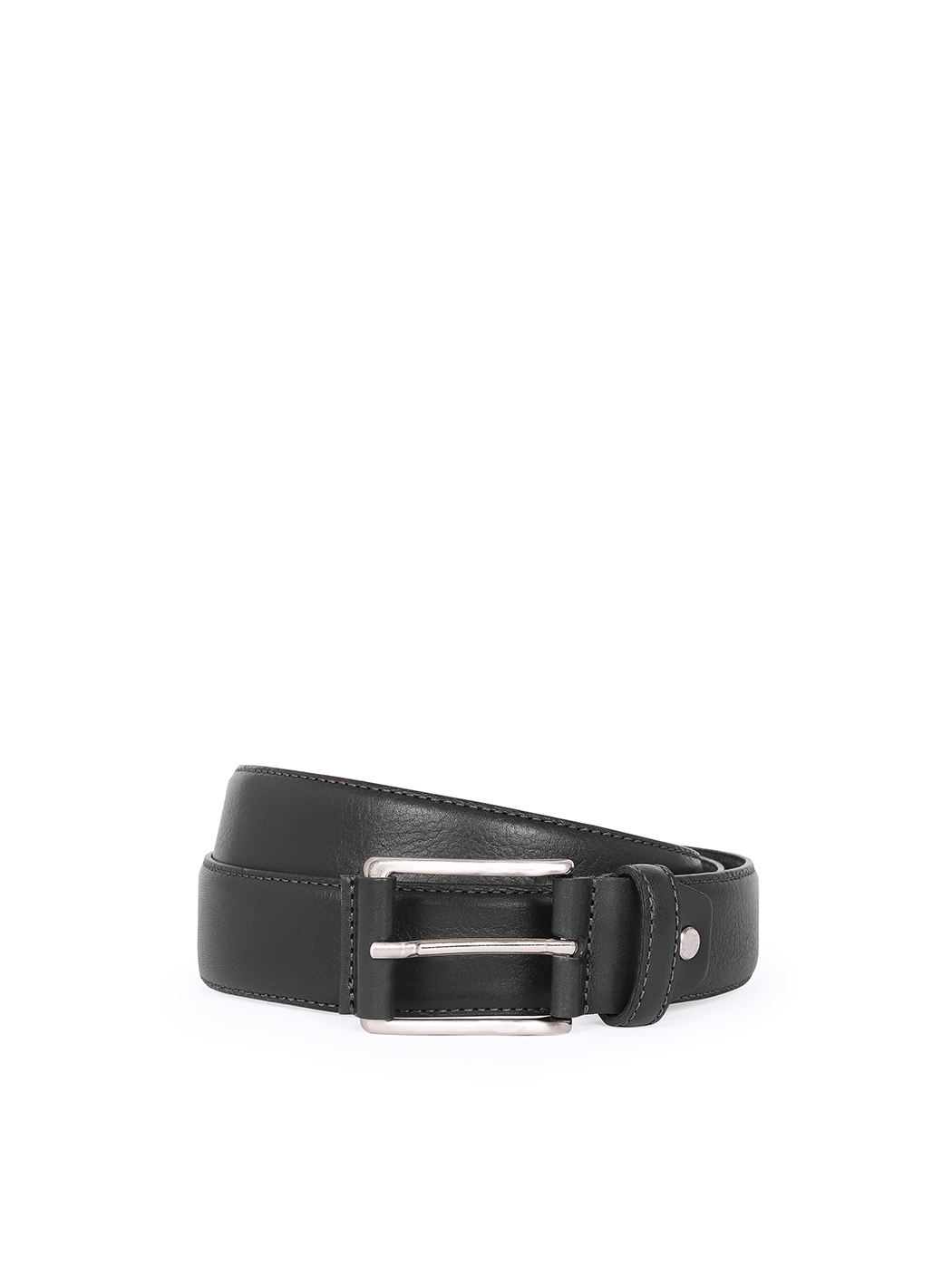 Everyday 3 cm Smooth Stitched Leather Belt Black