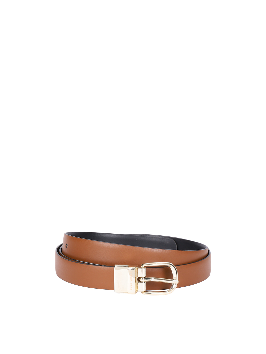Smooth Leather Reversible Belt 25mm Cuoio/Black