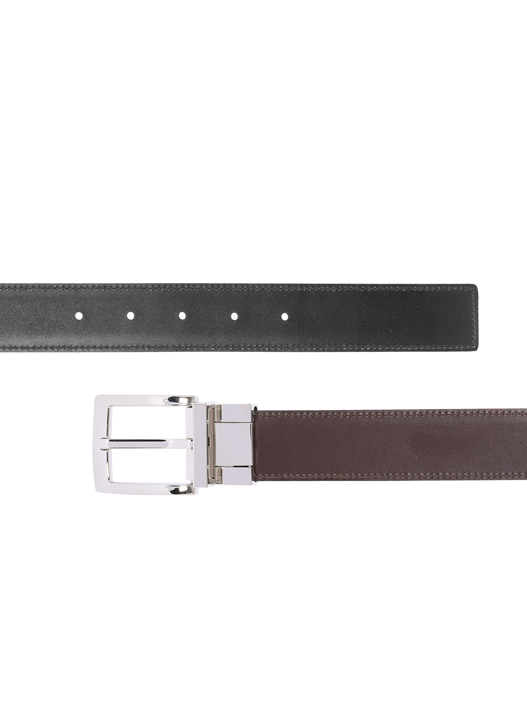 Leather Reversible Cut-to-size Belt 35mm Dark Brown/Black