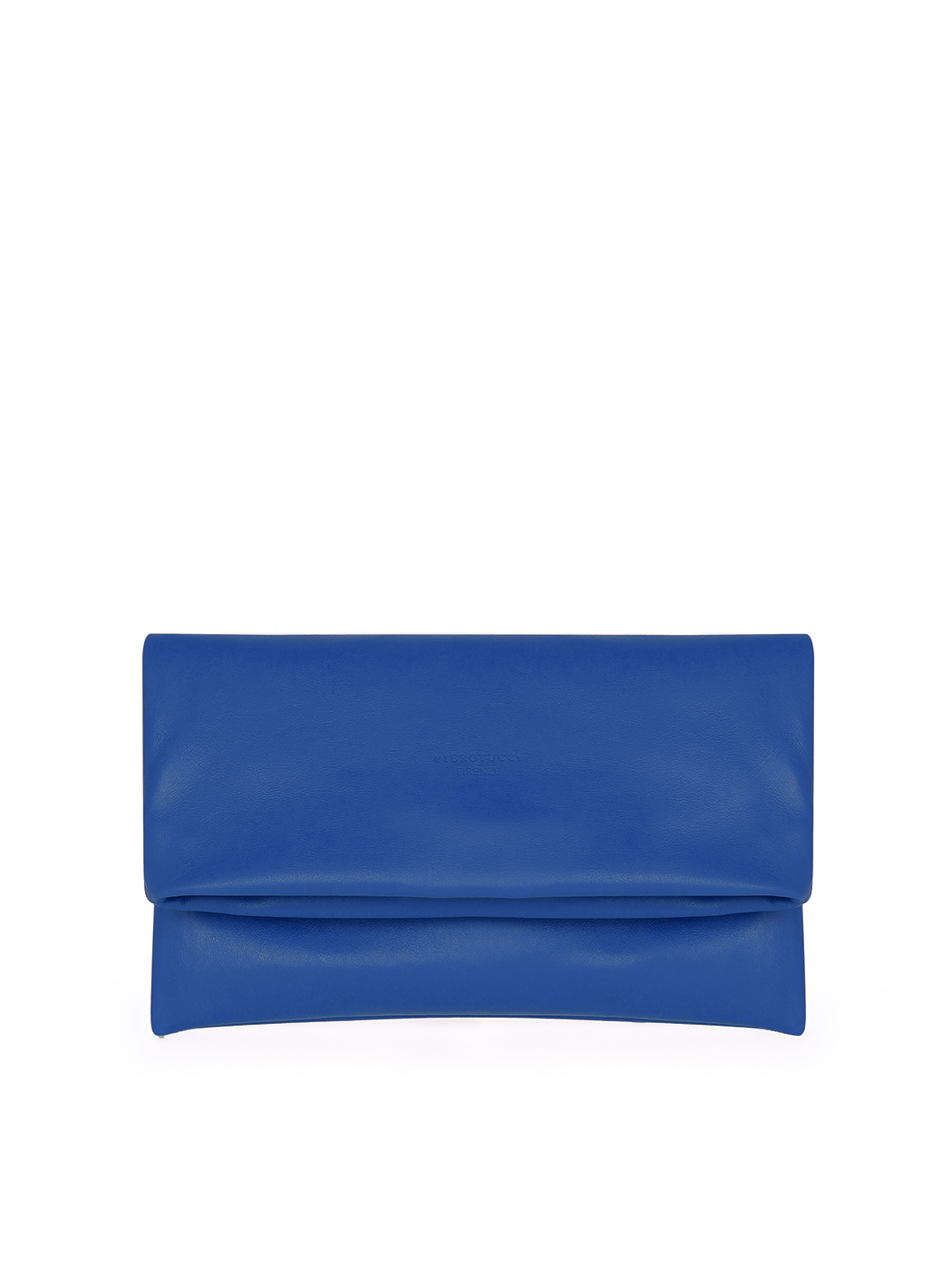 Clutch in pelle bluette con tracolla 