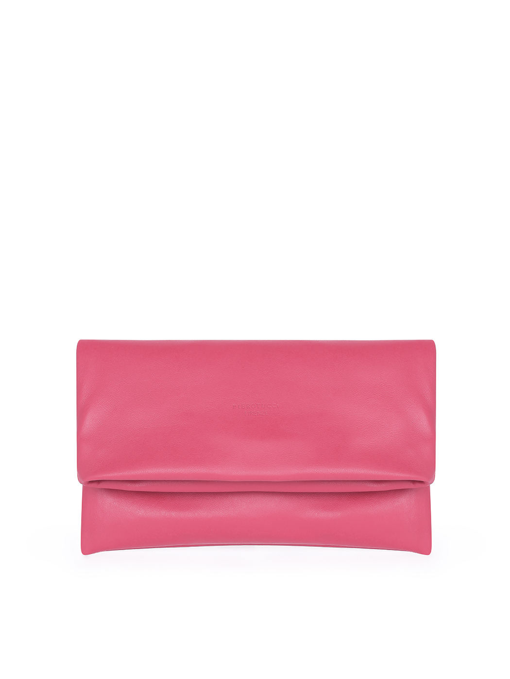 Clutch in pelle fuxia con tracolla 