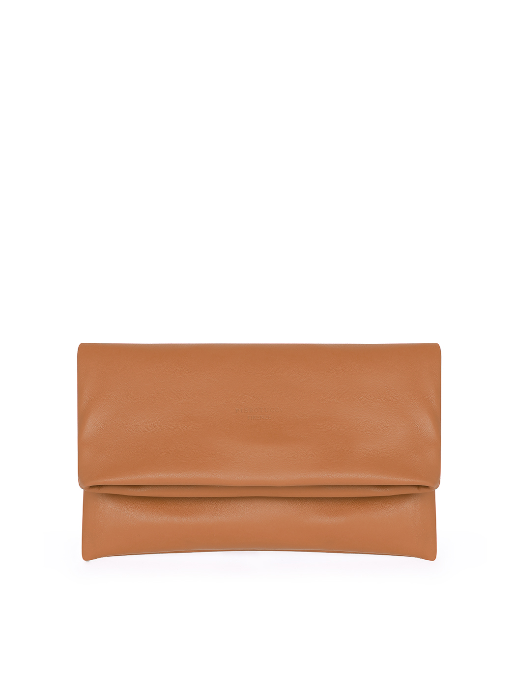 Clutch in pelle marrone con tracolla 