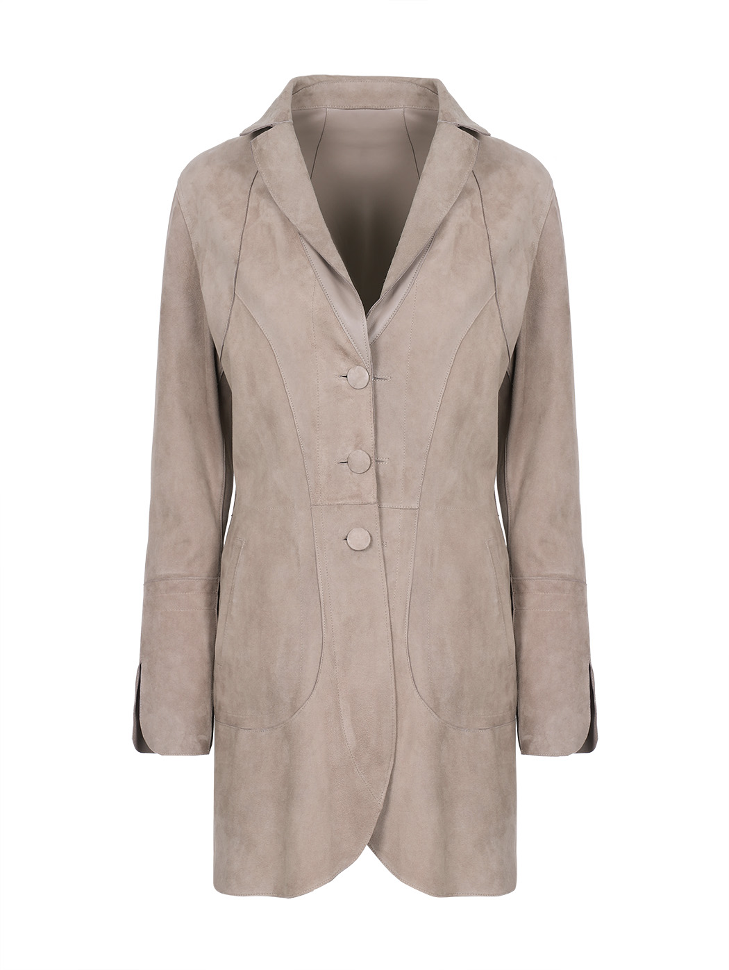 Giacca 3/4 reversibile in pelle taupe