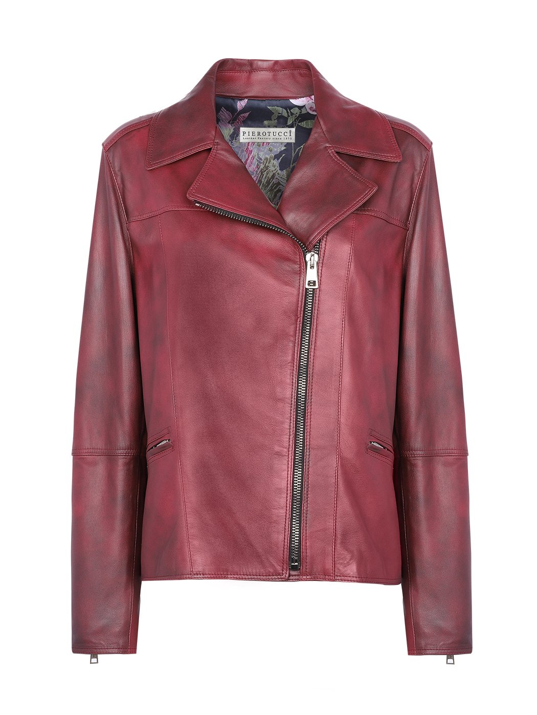 Women’s calibrated bordeaux leather jacket