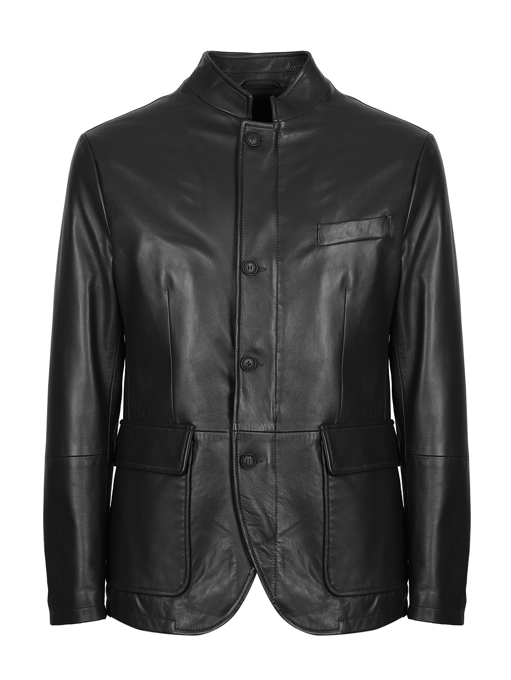 Lined Mid-length Lambskin Jacket Black