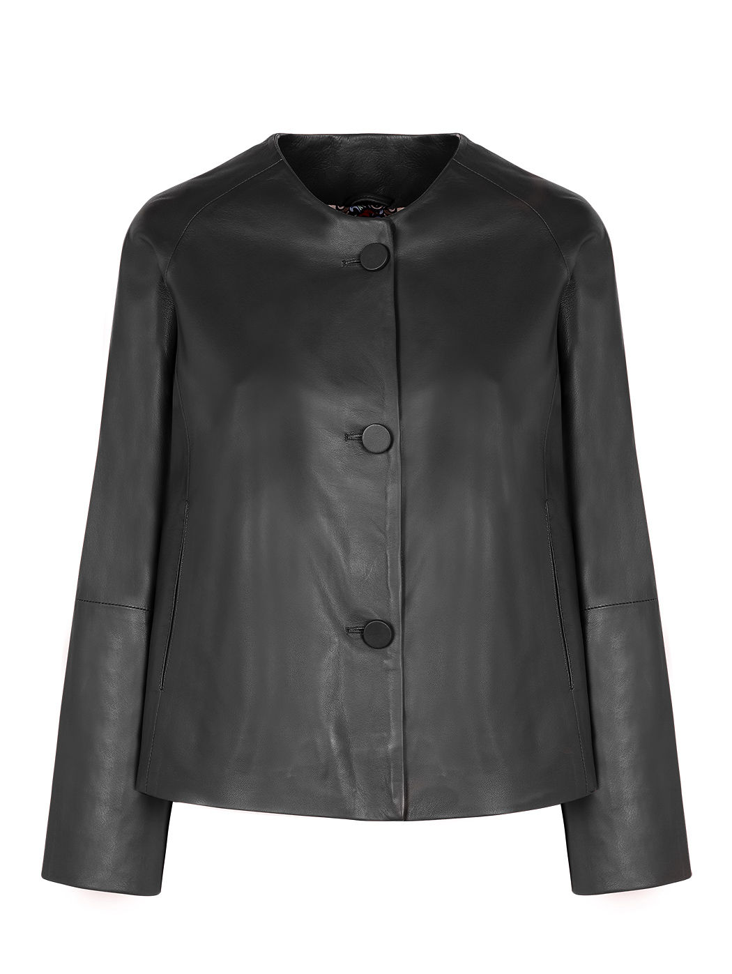 Black Classic leather flared jacket