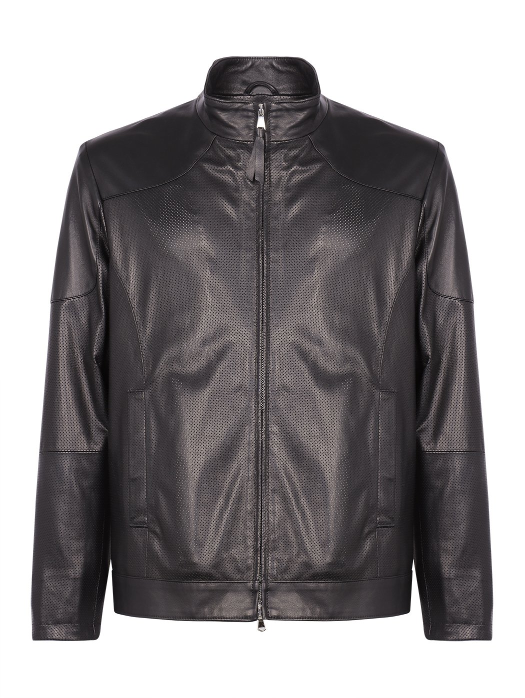 Biker Jacket Perforated Texture Black