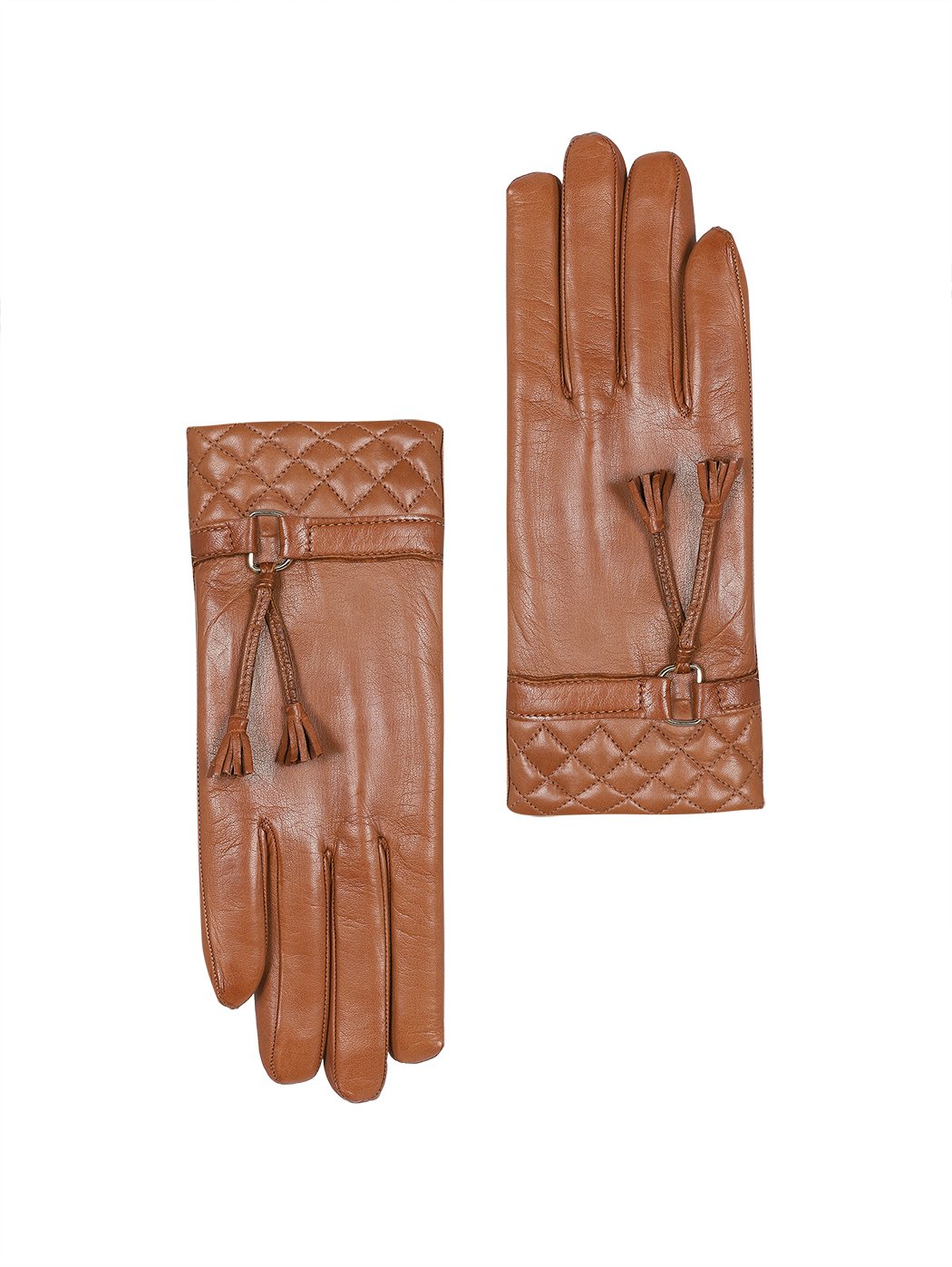 Women's Cashmere-lined Leather Gloves Camel