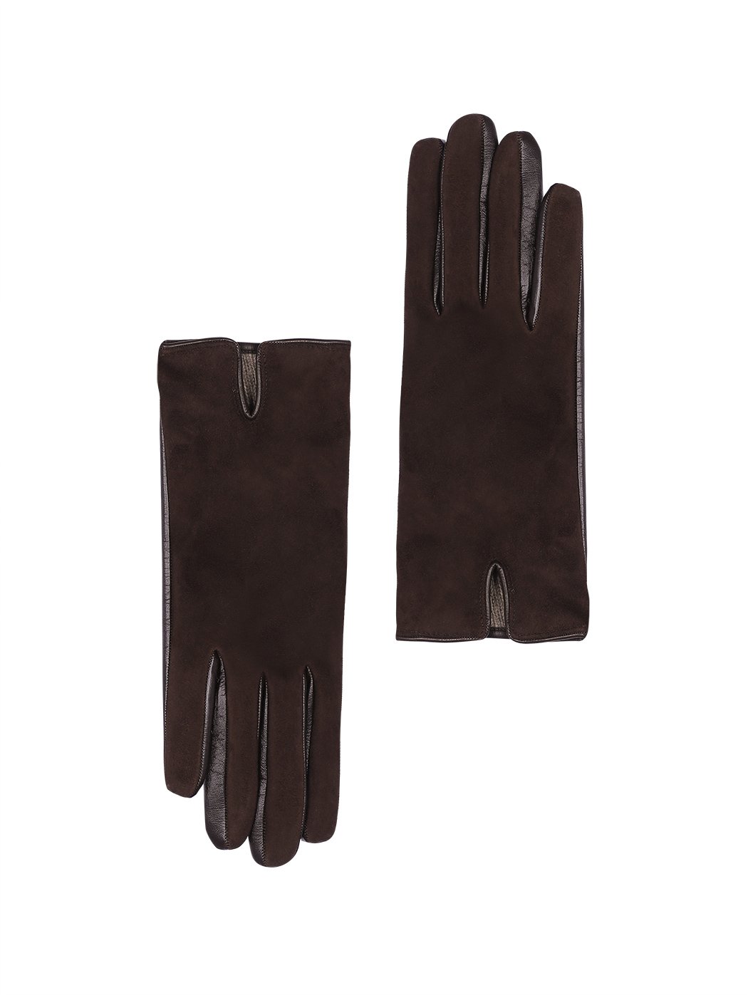 Кожаные перчатки с функцией Touch screen коричневого цвета