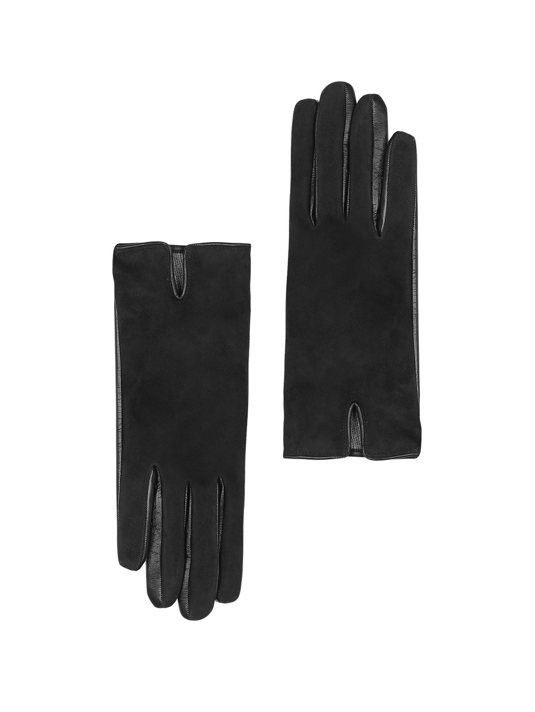 Кожаные перчатки с функцией Touch screen  черного цвета