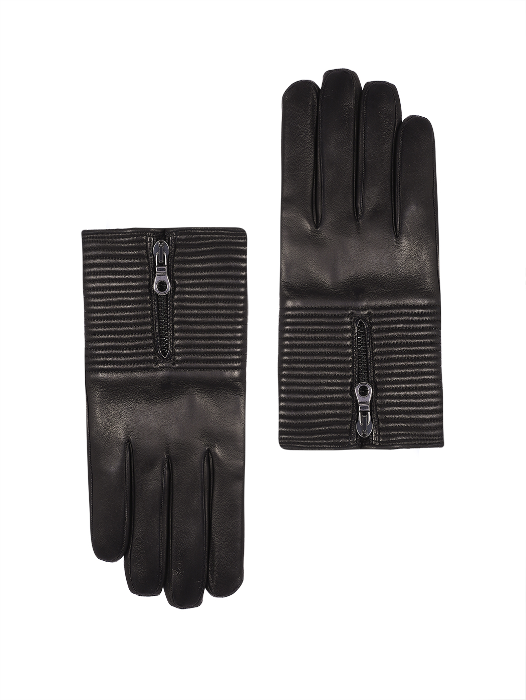 Men's Biker-style Leather Gloves Black