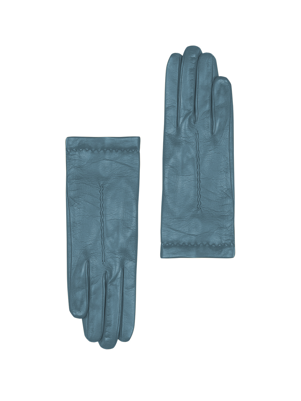 Элегантные кожаные перчатки сине - зеленого цвета 