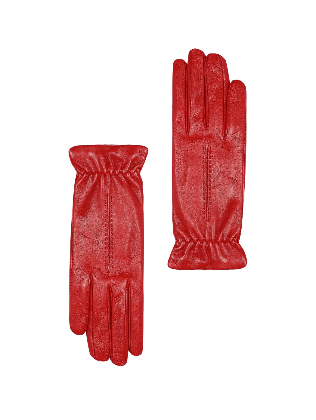 Кожаные перчатки с кашемировым подкладом красного цвета